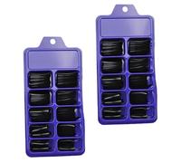 Gatuida 200 Faux Ongles à Coller Forme Cercueil, Manucure Artistique Couleurs Assorties, Kit 2 Boîtes 100 Pièces, Accessoires Nail Art pour Fêtes et Mariages