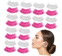 Gatuida 200 pièces Couvercles Oreilles pour Protection Lors des Cheveux et Bain Transparent et Rose Adaptés Aux Hommes et Femmes