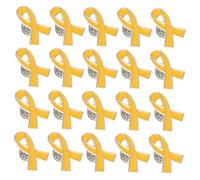 Gatuida 20pièces Lot De Épingles Ruban Jaune Émail Symbole International De Sensibilisation Santé Pour Événements Campagne Caritative Unisexe