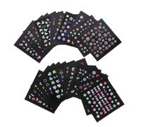 Gatuida 24 feuilles Stickers Ongles Fluorescents Autocollants Décalcomanies Nail Art Auto Adhésives Décoration Manucure pour Fête et Anniversaire