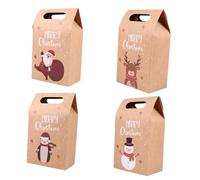 Gatuida 24pièces Pochette Cadeau de Noël Papier Kraft Sacs à Bonbons et Biscuits Emballage de Cadeaux Festifs