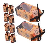 Gatuida 25 Pièces Boîte Cadeau Halloween Kraft avec Fenêtre Noire Chat Contenant et Biscuits pour Maison et Fête