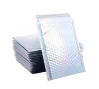 Gatuida 25 pièces Lot de Pochettes Express Holographiques Argentées Sacs de Rangement Anti-chocs Auto-adhésifs pour Expédition Protection Renforcée pour Colis et Déménagement