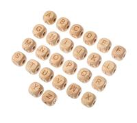 Gatuida 260 Pièces Perles Lettres Naturel pour Bracelets Colliers DIY Cubes Alphabet Hêtre Faciles à Enfiler Perles Artisanales pour Décoration et Manuelles Garçon Fille