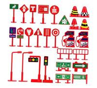 Gatuida 28 pièces Mini Traffic Signs Set with Cones and Traffic Lights PVC Educational Road Safety Toys for Indoor and Outdoor Play