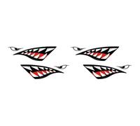 Gatuida 2paires Autocollant Étanche Forme De Bouche De Requin Décalcomanie Humoristique pour Voiture Bateau Canoë Et Camion Design Facile à Appliquer Et Aux Intempéries