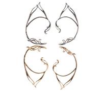 Gatuida 2paires Boucles Oreilles Manchettes Elfes sans Piercing Argentées pour Femmes Adolescentes et Tenues Quotidiennes ou Formelles