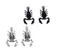 Gatuida 2paires Boucles Oreilles Unisexes Forme Scorpion Iron Style Punk Chic Unique
