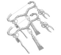 Gatuida 2pcs Épingles à Col de Dentiste en Alliage de Zinc Argenté, Accessoire Polyvalent et Créatif pour Diplômés en Odontologie et Professionnels Dentaires
