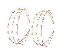 Gatuida 2Pcs -Tête Couronne De Mariage Strass Cerceau De Cheveux Strass Étoile Couronne Anniversaire Bandeau Mariée Coiffe Étoile Coiffe Femme Coiffe Étoile Strass Diadème Métal Doré