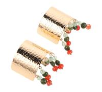 Gatuida 2pièces Accessoires Chinois pour Femmes Boucles de Queue de Cheval Asiatiques Pinces à Cheveux Lot de Barrettes avec Pompon et Perles de Verre Pince à Cheveux Quotidienne