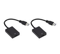 Gatuida 2pièces Adaptateur USB vers Convertisseur pour Pc Ordinateur Portable Et Projecteur No Driver Noir