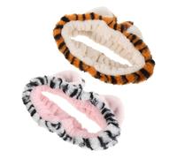 Gatuida 2pièces Bandeau Nettoyant Visage Oreilles Tigre Mignon Accessoire Spa Femme Fille Élastique Réglable Doux Tresse Cheveux Thématique Animal