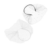 Gatuida 2pièces Bandeaux Maille avec Voile pour Mariage Style Années Ornés de Strass Accessoire de Mode pour Femmes et Filles Noir et Blanc