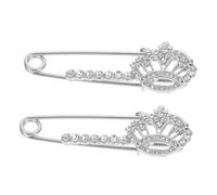 Gatuida 2pièces Couronnes Décoratives Strass Broches pour Pulls et Gilets Épingle de Sûreté pour Vêtements Femme