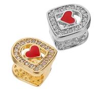 Gatuida 2pièces Dentaires Forme De Cœur Pour Homme Et Femme Accessoires Hip-hop Bijoux De Dents Pour Rappeur Fausses Dents Pour Halloween Lot