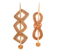 Gatuida 2pièces Épingles à Cheveux Chinoises Rotin Faites Main Barrettes pour Queue de Cheval et Tresses Accessoires de Coiffure Décoratifs Outil pour Femmes