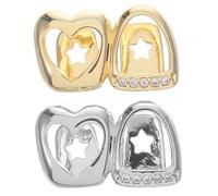 Gatuida 2pièces Grills Dentaires Décoratifs Étoile Accessoires de Cosplay Fête Breloques Hip-hop pour Dents pour Femmes et Hommes