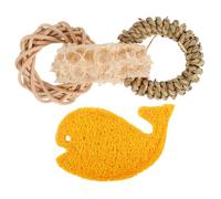 Gatuida 2pièces Jouets à Mâcher pour Lapin Hamster Gerbille Et Chinchilla Lot de Tranches De Luffa Suspendues Accessoires De Dentition Naturels pour Petits Animaux De Compagnie