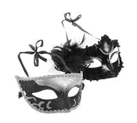 Gatuida 2Pièces Lot de Masques de Mascarade Vénitiens à Main pour Couples Demi Face pour Fête Halloween et Design Saisissant
