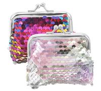Gatuida 2pièces Lot de Mini Portefeuilles à Paillettes Réversibles avec Fermoir à Porte-Monnaie Compact pour Femmes Et Filles Sac à Monnaie Léger Et Pratique
