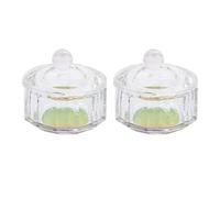 Gatuida 2pièces Mini Coupelles Octogonales pour Nail Art avec Couvercle Côtés Format Compact Facile à Mélanger Liquides et Poudres Acryliques