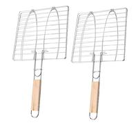 Gatuida 2pièces Paniers à Griller pour Barbecue pour Poisson Et Légumes avec Clip De Fixation Et Poignée Longue pour Cuisson Facile