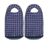 Gatuida 2pièces Tablier Imperméable pour Adultes Bavoirs Réutilisables avec Récupérateur de Miettes Protection pour Vêtements Lors des Repas