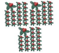 Gatuida 3 Ensembles Feuilles De Résine De Noël Christmas Tree Xmas Tree Décor Noel Baies De Sapin De Noël Cloches De Noël Rose Charmes Décoration D'arbres De Noël Plastique 50 Pièces * 3