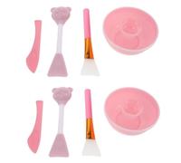 Gatuida 3 Ensembles Set de Accessoires Beauté pour Facial Bol Mélangeur et Pinceau Silicone Doux Double Tête Kit Portable pour Soins Peau et Application
