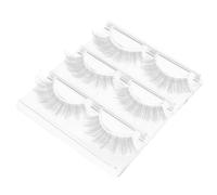 Gatuida 3 Paires de Faux Cils Blancs en Bande Légers et Doux Réutilisables Maquillage pour Fêtes et Scènes Extensions de Cils Volume Intense Confortables pour Yeux Sensibles pour Regard