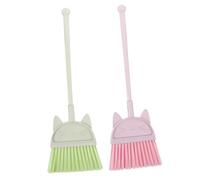 Gatuida 3 Pièces Balais Miniature pour Garçon Fille Balai de Nettoyage Adorable Vert et Rose Outils de Ménage Ludiques pour Garçons et Filles Stimule Engagement Les Activités de Nettoyage