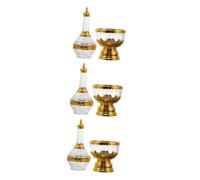 Gatuida 3 Pièces Bouteille en Verre Fournitures bouddhistes Bouteille d'eau bénite récipients vides d'eau bénite Eau bénite bénite réservoir d'eau bénite Un Verre Transparent