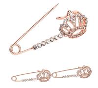Gatuida 3 pièces Broche Femme Couronne Rose Doré Épingle à Cardigan Chic Clip Châle Élégant pour Pulls et Manteaux Accessoire Mode pour Femmes