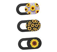 Gatuida 3 Pièces Cache Webcam Ordinateur Portable Lot de Couvercle De Caméra Glissière De Confidentialité Motif Tournesol