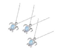 Gatuida 3 pièces Collier Pendentif Tortue Lumineux Alliage Perles Décoratives Multicolores de Fête Anniversaire pour Femmes et