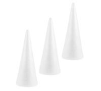 Gatuida 3 Pièces Cônes en Polystyrène Blanc pour Loisirs Créatifs Garçon et Filles, Mousse Simple à Modeler Surface Lisse, pour Décorations de Fêtes et Activités Manuelles