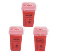 Gatuida 3 pièces Conteneur à Aiguilles avec Couvercle Rabattable Bac de Collecte Sécurisée pour Déchets Tranchants Léger et Portable pour Usage Domestique et Couleur Aléatoire