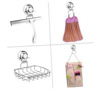 Gatuida 3 pièces Crochet Double sans Perçage Acier Inoxydable Crochet Mural sans Trace avec Ventouse Super Résistante pour Salle de Bain Cuisine et Surface Multifunctionnelle