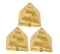 Gatuida 3 Pièces de Table de Sable Pyramide Enfants Petit Ornements Pyramides Tableau Jardin Miniature Sable decoratif Statue égyptienne Sable décoratif Sculpture résine Golden
