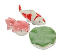 Gatuida 3 Pièces Décoration de la Balle en céramique Dessin animé Aquatique décoratif Flotter créature Poissons en céramique fléchis décoration Flottante Décor Flottant Couleur Aléatoire