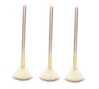 Gatuida 3 Pièces Ensemble De Pinceaux De Maquillage Trousses Soin Du Visage Brosse De Masque De Ventilateur Pinceau En Surbrillance Brosse Faciale Duveteux Laine De Nylon De Soie Ondulée