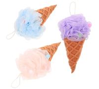 Gatuida 3 pièces Éponge de Bain Boule Crème Glacée Exfoliante Douce et Éponge pour Familiale Adulte