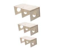 Gatuida 3 Pièces Hamster Wood Hideout Multi Chamber Wooden House for Hamsters Mice and Hedgehogs Natural Pet Shelter Stimulating Activity and Curiosity
