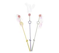 Gatuida 3 pièces Kit de Jouets Interactifs pour Chat avec Baguettes Remplaçables et Plumes Stimulant pour Chaton pour Jouer à Intérieur et Liens avec Votre