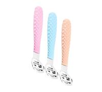 Gatuida 3 pièces Outil de Gommage pour Gratte-pied Compact pour Élimination Peau Morte Couteaux Callosités pour Pédicure Maison et Professionnelle Couleurs Pastel Bleu Crème Rosé