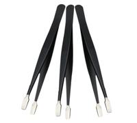 Gatuida 3 pièces Pince à Épiler Inox pour Extensions Cils Pince Brucelle Précision Ergonomique Outil de Pose Faux Cils et Manipulation Timbres Lot Léger