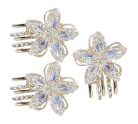 Gatuida 3 Pièces Pinces à Cheveux en Alliage de Zinc Or, Griffe de Cheveux Fleurie Mini, Robuste et Délicate, Accessoire Élégant pour Femmes, pour Coiffure Quotidienne