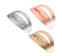 Gatuida 3 Pièces Pinces Cheveux Femmes Métal Clips Cheveux Creux Courbés Design Géométrique Minimaliste Résistant Printemps Élégance Quotidienne