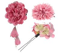 Gatuida 3 pièces Pinces Cheveux Fleurs Artificielles Style Chinois Accessoires Coiffure Filles Décor Floral Japonais Barrette Légère et Confortable pour Fête et Photo